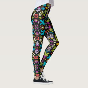 Spooky Halloween creatures in cool pattern design Leggings