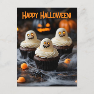 Spooky Halloween cupcakes Design Postcard