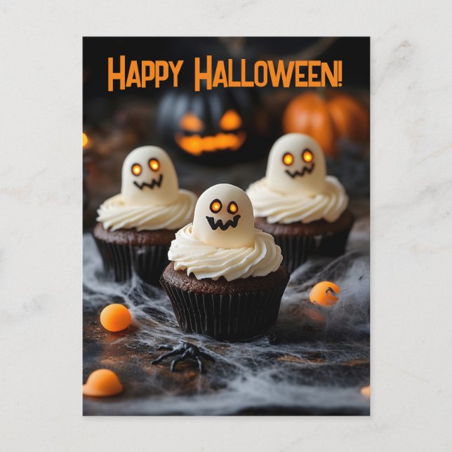 Spooky Halloween cupcakes Design Postcard (Front)