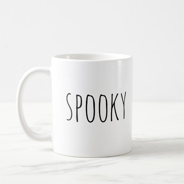 Spooky Halloween | Cute Black & White Ghost Lovers Coffee Mug (Left)