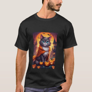 Spooky Halloween Cute Cat Vampires Trick or Treat T-Shirt