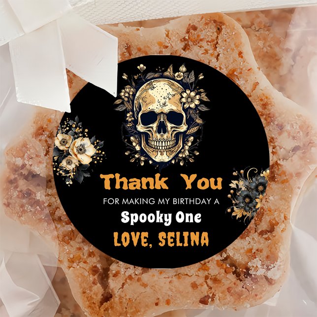 Spooky Halloween Cute Ghost Birthday Party Classic Round Sticker (Creator Uploaded)