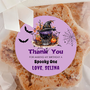 Spooky Halloween Cute Ghost Birthday Party Classic Round Sticker