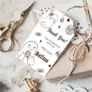 Spooky Halloween Cute Ghost Birthday Party Gift Tags
