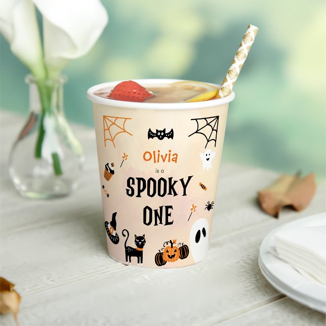 Spooky Halloween Cute Ghost Birthday Party  Paper Cups (Creator Uploaded)
