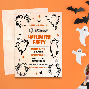Spooky Halloween Cute Ghost Party Invitation