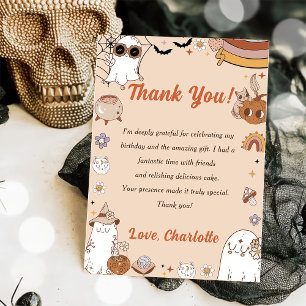 Spooky Halloween Cute Ghost Party Thank You Card