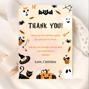 Spooky Halloween Cute Ghost Thank You Card