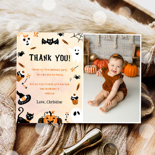 Spooky Halloween Cute Ghost Thank You Card