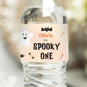 Spooky Halloween Cute Ghost  Water Bottle Label