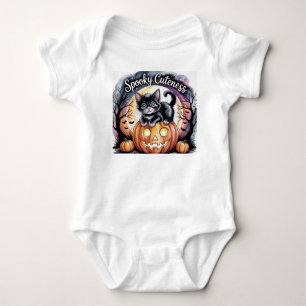 Spooky Halloween Cuteness Kitten, Halloween Kitten Baby Bodysuit