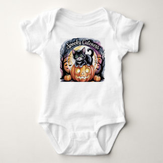 Spooky Halloween Cuteness Kitten, Halloween Kitten Baby Bodysuit