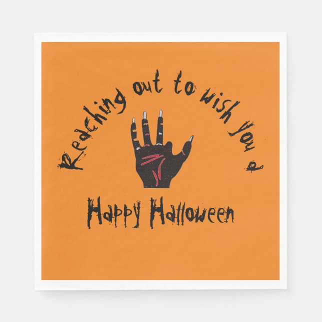 Spooky Halloween Dead Hand Napkin (Front)