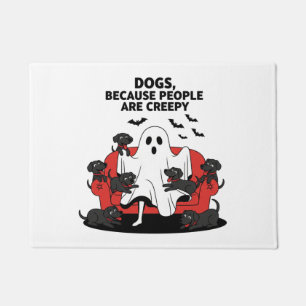Spooky Halloween Dog Spooky Ghost 23 Doormat