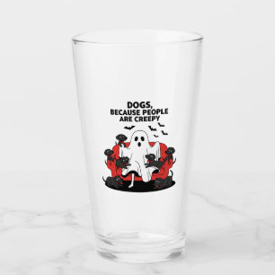 Spooky Halloween Dog Spooky Ghost 23 Glass