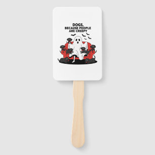 Spooky Halloween Dog Spooky Ghost 23 Hand Fan