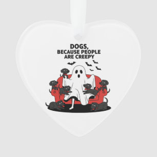 Spooky Halloween Dog Spooky Ghost 23 Ornament