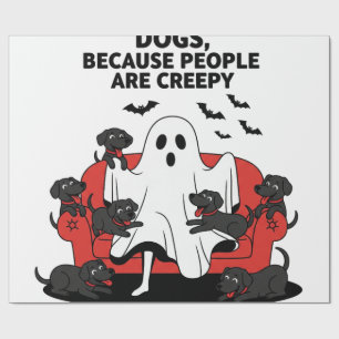 Spooky Halloween Dog Spooky Ghost 23 Wrapping Paper