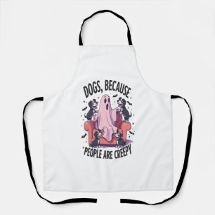 Spooky Halloween Dog Spooky Ghost (2) Apron