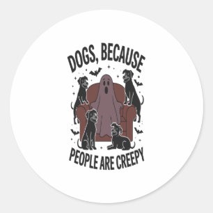 Spooky Halloween Dog Spooky Ghost 2 Classic Round Sticker