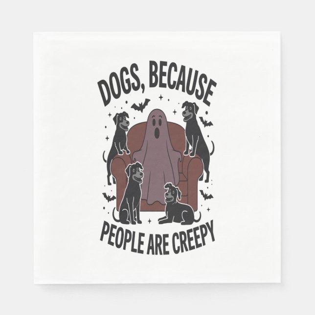 Spooky Halloween Dog Spooky Ghost 2 Napkin (Front)