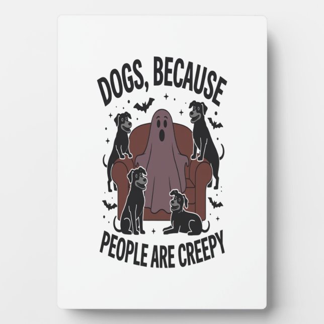 Spooky Halloween Dog Spooky Ghost 2 Plaque (Front)