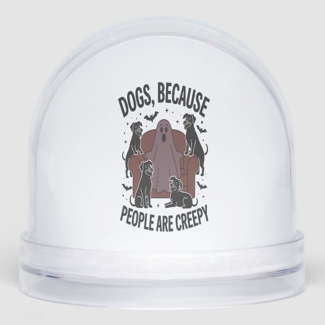 Spooky Halloween Dog Spooky Ghost 2 Snowglobe (Front)