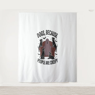 Spooky Halloween Dog Spooky Ghost 2 Tapestry