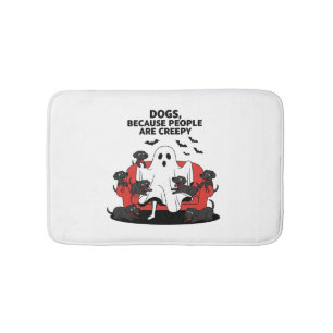 Spooky Halloween Dog Spooky Ghost Bath Mat