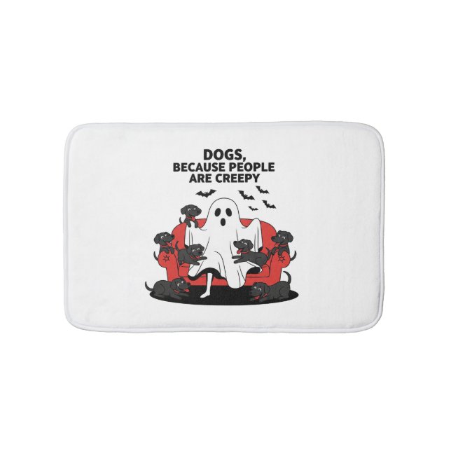 Spooky Halloween Dog Spooky Ghost Bath Mat (Front)