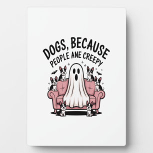 Spooky Halloween Dog Spooky Ghost Plaque
