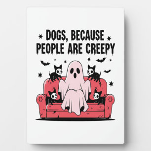 Spooky Halloween Dog Spooky Ghost Png 2 Plaque