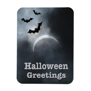 Spooky Halloween Eclipse Greetings Magnet