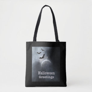 Spooky Halloween Eclipse Greetings Tote Bag