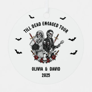 Spooky Halloween Engaged Rock Skeleton Metal Tree Decoration