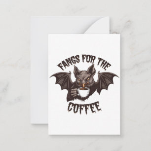 Spooky Halloween Fangs For the Coffee Caffeine Card