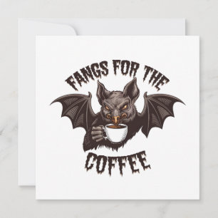 Spooky Halloween Fangs For the Coffee Caffeine  Invitation