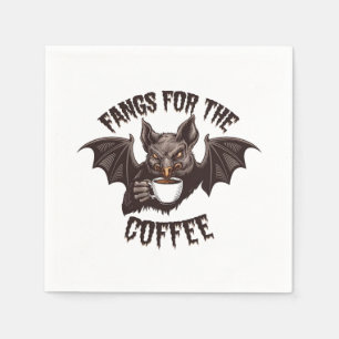 Spooky Halloween Fangs For the Coffee Caffeine Napkin