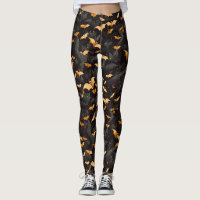 Spooky Halloween Flying Bats Black Orange White