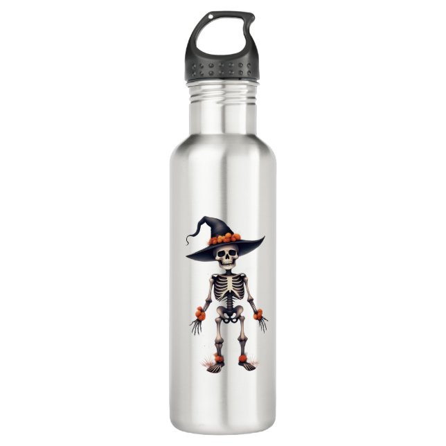 Spooky Halloween  – Funny Skeleton 710 Ml Water Bottle (Front)