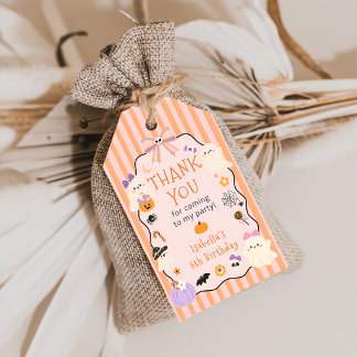 Spooky Halloween Ghost Birthday Gift Tag