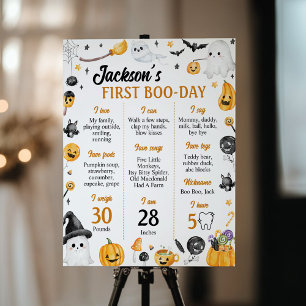 Spooky Halloween Ghost Birthday Party Milestone Poster