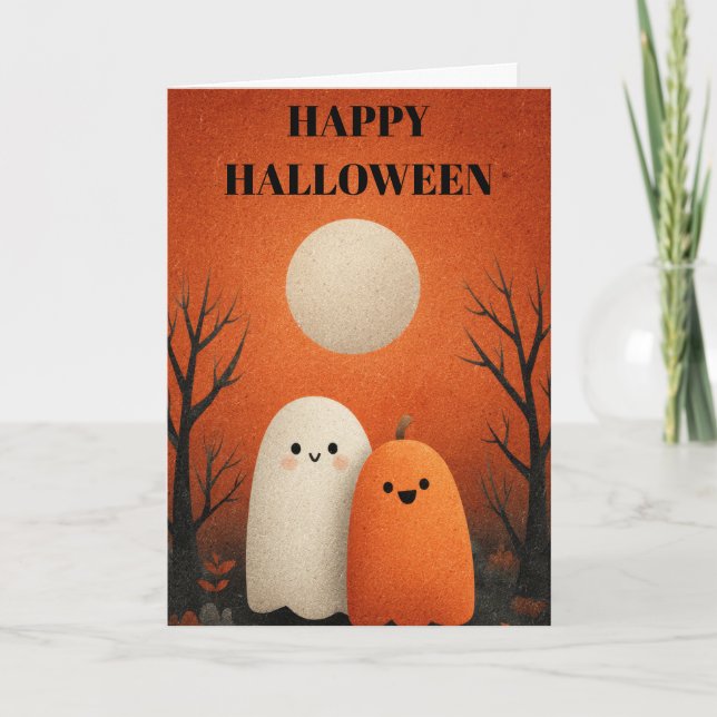Spooky Halloween Ghost Card (Front)