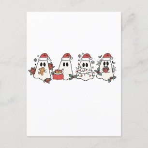Spooky Halloween Ghost Christmas Lovers  Invitation Postcard