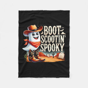 Spooky Halloween Ghost Cowboy Ghost Western  Fleece Blanket