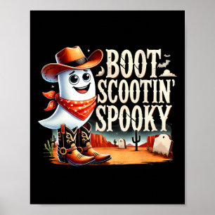Spooky Halloween Ghost Cowboy Ghost Western  Poster