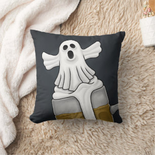 Spooky Halloween Ghost  Cushion