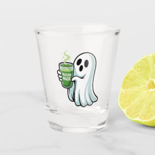 Spooky Halloween Ghost Drinking Matcha Drink  Shot Glass