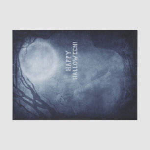 Spooky Halloween Ghost Full Moon at Night Tissue Paper