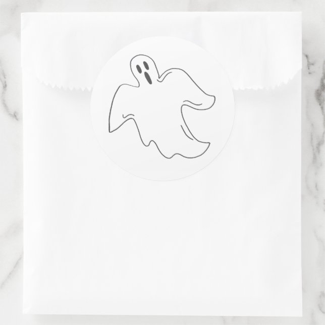 Spooky Halloween Ghost Haunted House Party Costume Classic Round Sticker (Bag)